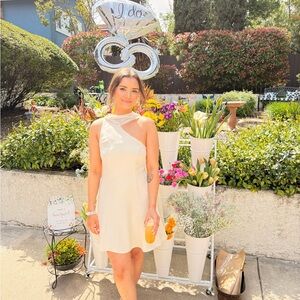 Elegant Ivory One-Shoulder Dress